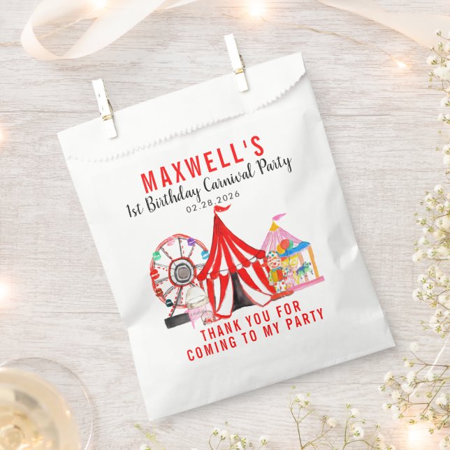 Sachets En Papier Festival du Carnaval Spectacle Merci Anniversaire (Coupé)