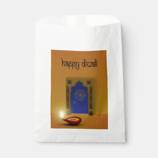Sachets En Papier Festive Happy Diwali Fireworks - Favoriser le sac (Devant)