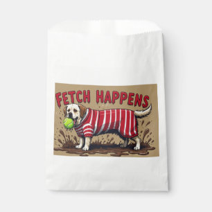 Sachets En Papier Fetch Happy Poster humoristique boueux chien Labra