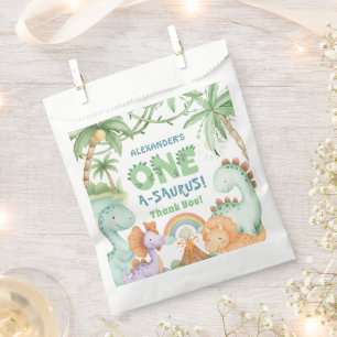 Sachets En Papier Fête d'anniversaire 1 an de dinosaure A-Saurus Mig