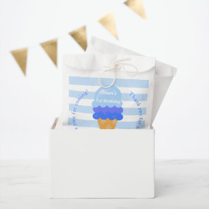 Sachets En Papier Fête d'anniversaire 1 an garçon bleu glace sucrée