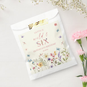 Sachets En Papier Fête d'anniversaire 6 ans Wild and Six Wildflower