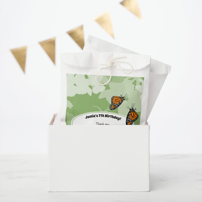 Sachets En Papier Fête d'anniversaire 7 ans Papillon Monarch Vert (Fête)