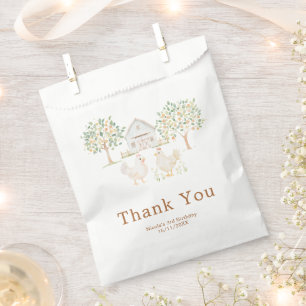 Sachets En Papier Fête d'anniversaire à la ferme de poules mignonnes