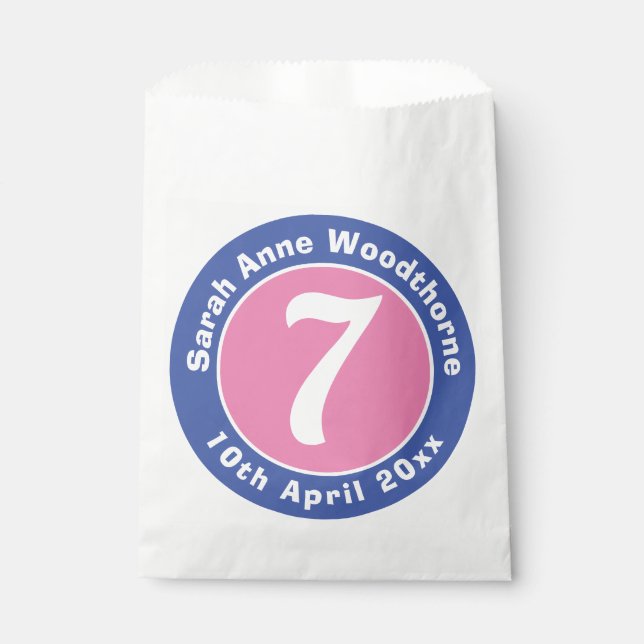 Sachets En Papier Fête d'anniversaire avec âge (Devant)