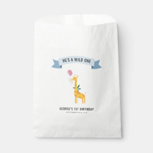 Sachets En Papier Fête d'anniversaire bébé girafe animal de la forêt