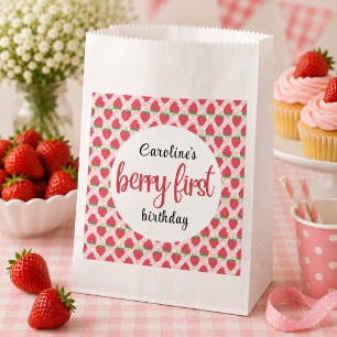 Sachets En Papier Fête d'anniversaire Berry Sweet Strawberry 1 an
