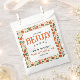 Sachets En Papier Fête d'anniversaire de 1 an Berry Sweet Strawberry