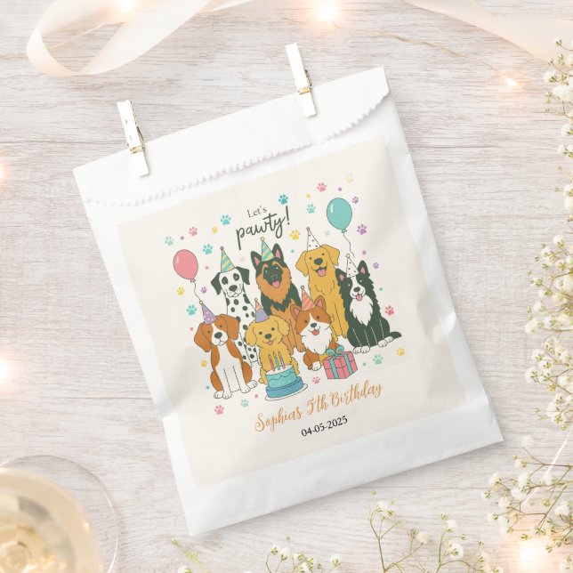 Sachets En Papier Fête d'anniversaire de 5 ans pour garçon avec des  (Coupé)
