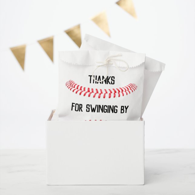 Sachets En Papier Fête d'anniversaire de baseball Merci personnalisé (Fête)