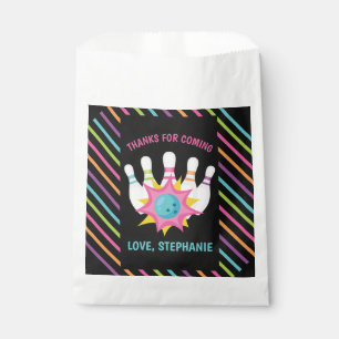Sachets En Papier Fête d'anniversaire de bowling néon arc-en-ciel Me