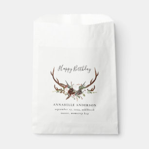 Sachets En Papier Fête d'anniversaire de feuillage rustique et de c