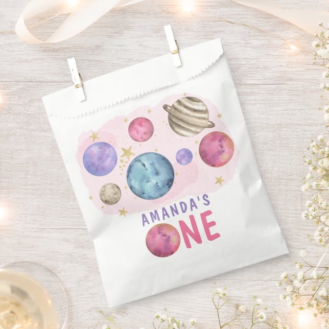 Sachets En Papier Fête d'anniversaire de fille de l'espace de la gal (Coupé)