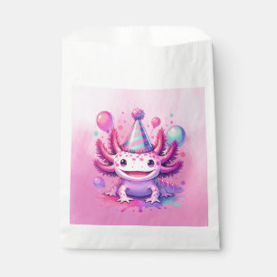 Sachets En Papier Fête d'anniversaire de la fille Axolotl rose et vi