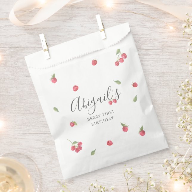 Sachets En Papier Fête d'anniversaire de la framboise Sweet Berry (Coupé)