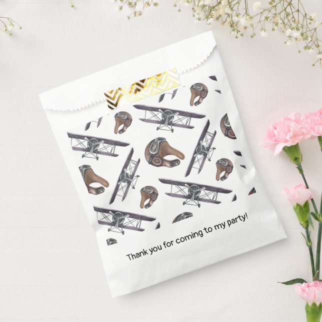 Sachets En Papier Fête d'anniversaire de l'avion vintage (Scellé)