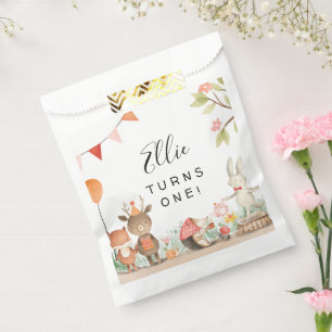 Sachets En Papier Fête d'anniversaire de Pink Woodland 