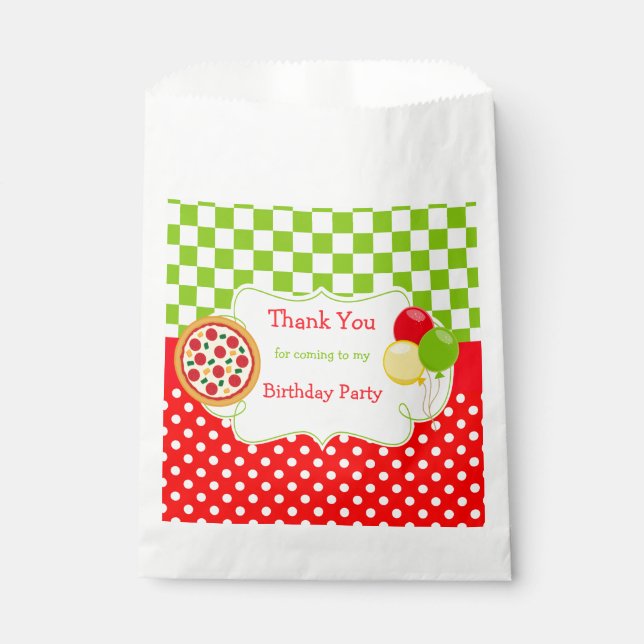 Sachets En Papier Fête d'anniversaire de pizza (Devant)