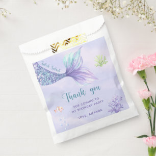 Sachets En Papier Fête d'anniversaire de sirène sous la mer Merci