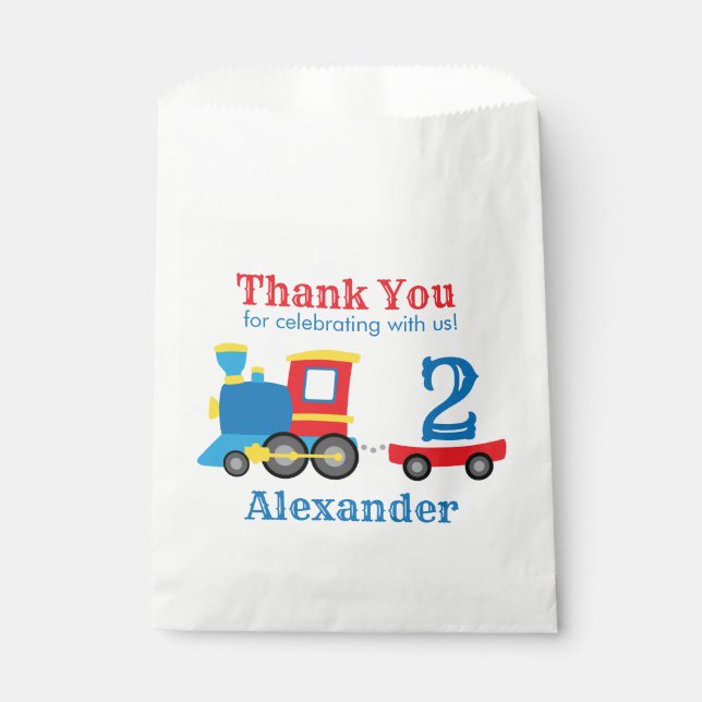 Sachets En Papier Fête d'anniversaire de train mignon (Devant)