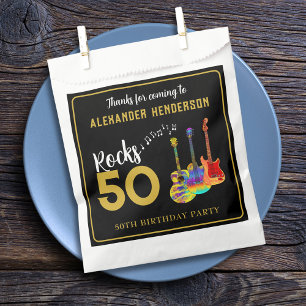 Sachets En Papier Fête d'anniversaire des 50 ans du Rock and Roll, M