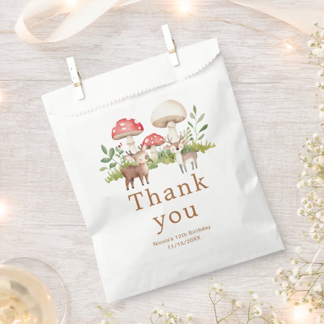 Sachets En Papier Fête d'anniversaire des cerfs de Woodland (Coupé)