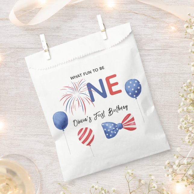 Sachets En Papier Fête d'anniversaire du 4 juillet (Coupé)