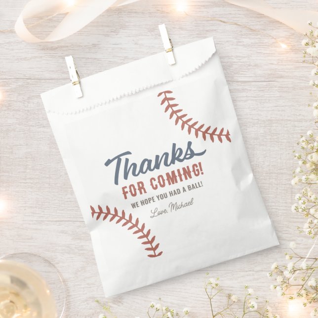 Sachets En Papier Fête d'anniversaire du baseball (Coupé)