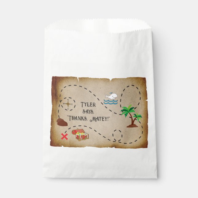 Sachets En Papier Fête d'anniversaire du Pirate (Devant)