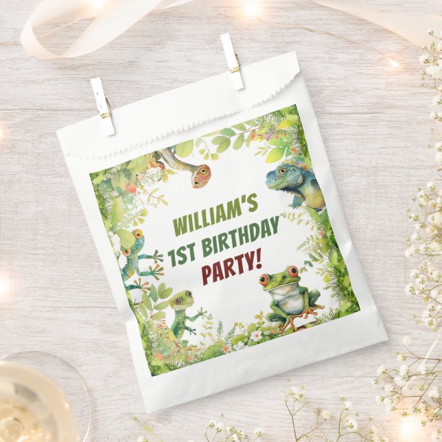 Sachets En Papier Fête d'anniversaire du reptile Show (Coupé)