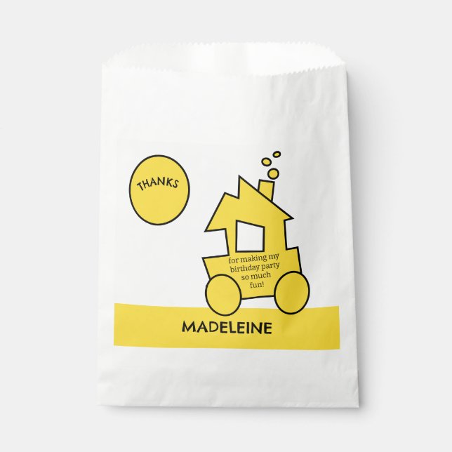 Sachets En Papier Fête d'anniversaire du train (Devant)