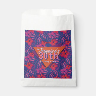 Sachets En Papier Fête d'anniversaire florale violette rétro