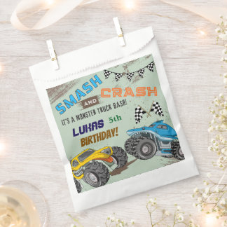 Sachets En Papier Fête d'anniversaire garçon Monster Trucks 