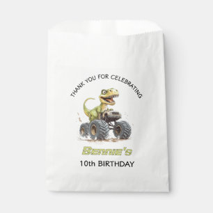 Sachets En Papier Fête D'Anniversaire Monster Truck Et T-Rex Dinosau