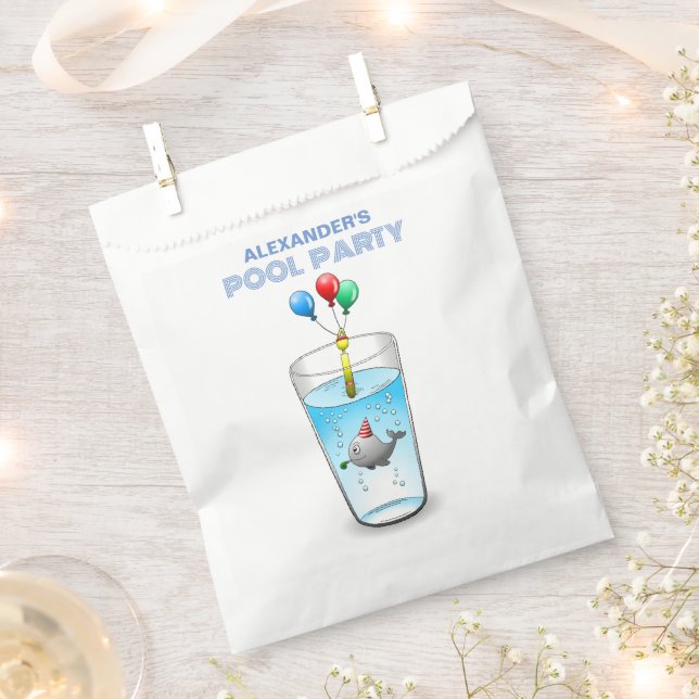 Sachets En Papier Fête d'anniversaire Piscine (Coupé)