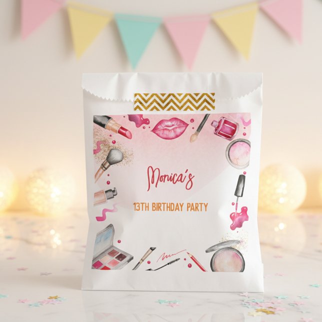 Sachets En Papier Fête d'anniversaire spa beauté et maquillage (Créateur téléchargé)