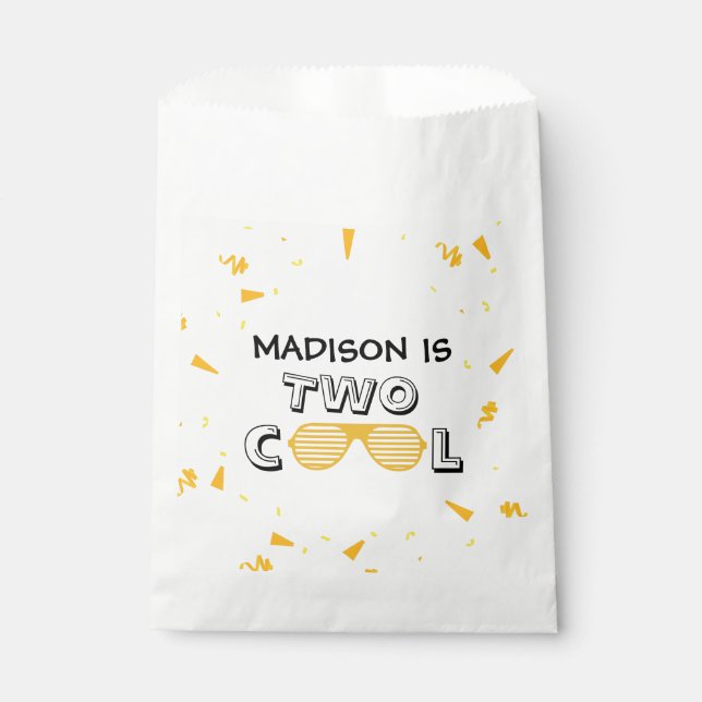 Sachets En Papier Fête d'anniversaire TWO Cool Sunglass 2ème anniver (Devant)