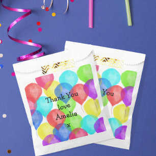 Sachets En Papier Fête de ballons d'anniversaire coloré