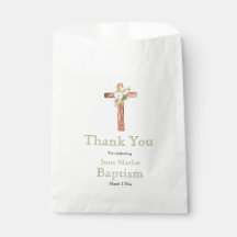 Fête de baptême de croix florale pour sac