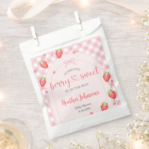Sachets En Papier Fête de Bébé Fille Douce aux Fraises Bébé