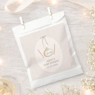 Sachets En Papier Fête de bébé garçon kawaii marron Arc Asiatique