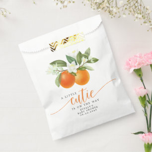 Sachets En Papier Fête de bébé Orange Citrus Little Cutie en route 