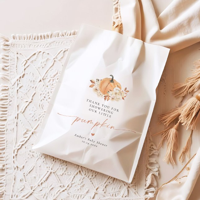 Sachets En Papier Fête de bébé Petite Citrouille Florale (Créateur téléchargé)