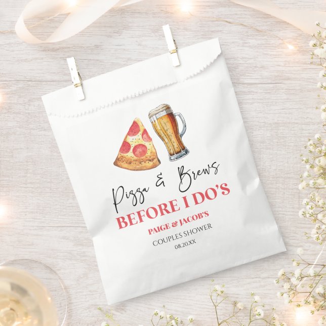 Sachets En Papier Fête de Couple Pizza et Bières Avant que je ne le  (Coupé)