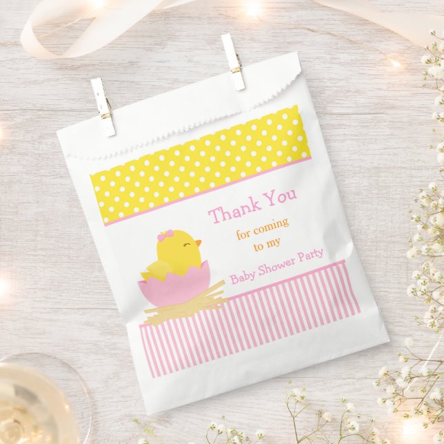 Sachets En Papier Fête de douche de fille rose mignonne (Coupé)