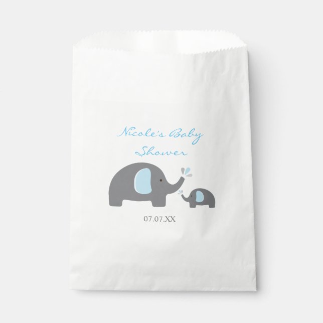 Sachets En Papier Fête de douche Eléphant Mère & Bébé Favoriser les  (Devant)