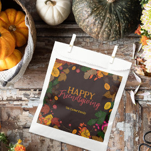 Sachets En Papier Fête de Friendsgiving botanique d'automne lunatiqu