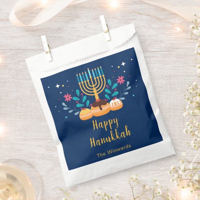 Sachets En Papier Fête de Hanouka à la menorah  (Coupé)