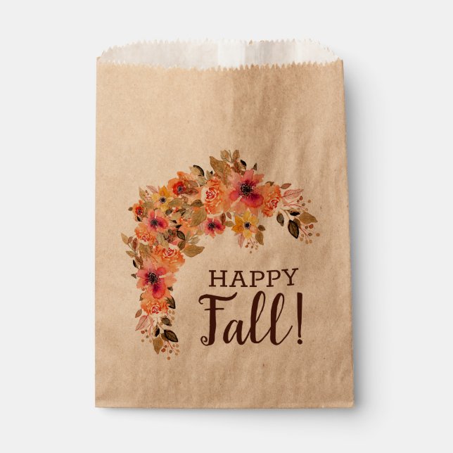 Sachets En Papier Fête de la guirlande florale d'automne (Devant)