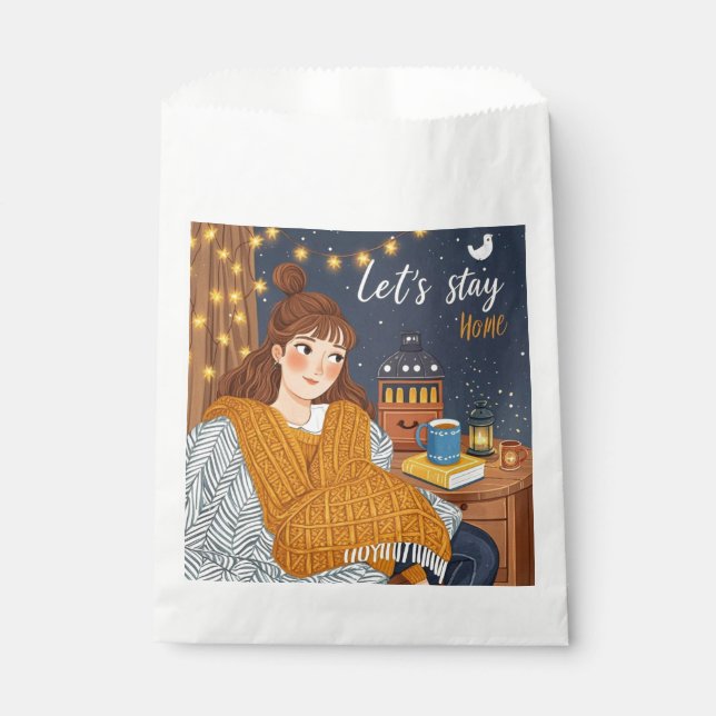 Sachets En Papier Fête de la nuit aux chandelles Hygge Cosy (Devant)